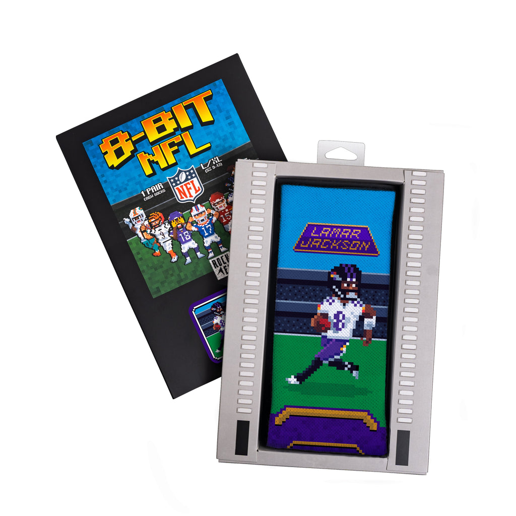 Lamar Jackson - Baltimore Ravens - 8-Bit (Box Set) Crew Socks
