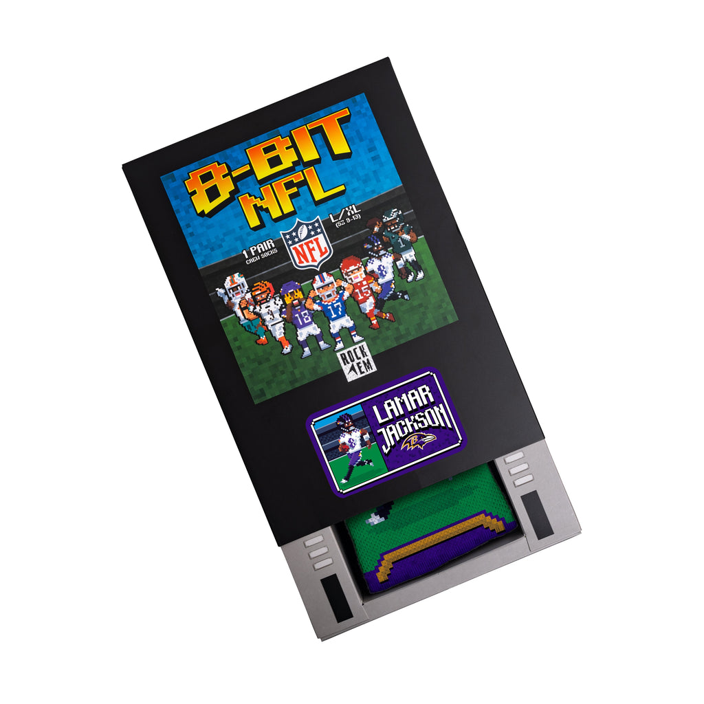 Lamar Jackson - Baltimore Ravens - 8-Bit (Box Set) Crew Socks