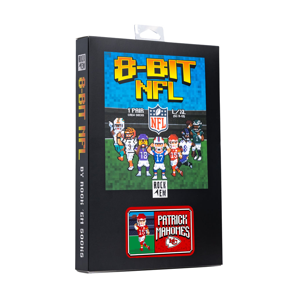 Patrick Mahomes - Kansas City Chiefs - 8-Bit (Box Set) Crew Socks