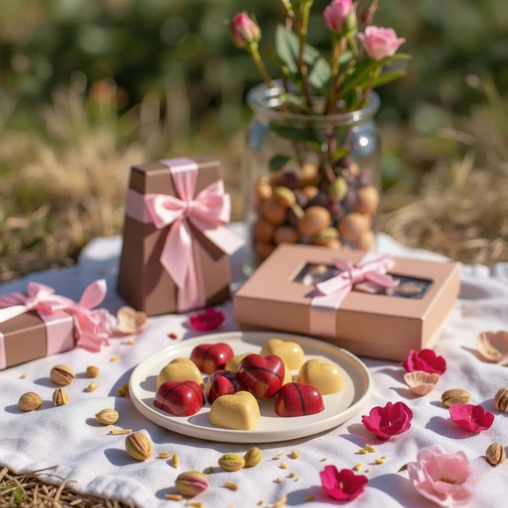 Andy Anand White Chocolate Heart Gift Box, 25 pc, 60% Cocoa – Gluten - Free, Silky Smooth, Valentine's Day, Anniversary & Special Gift