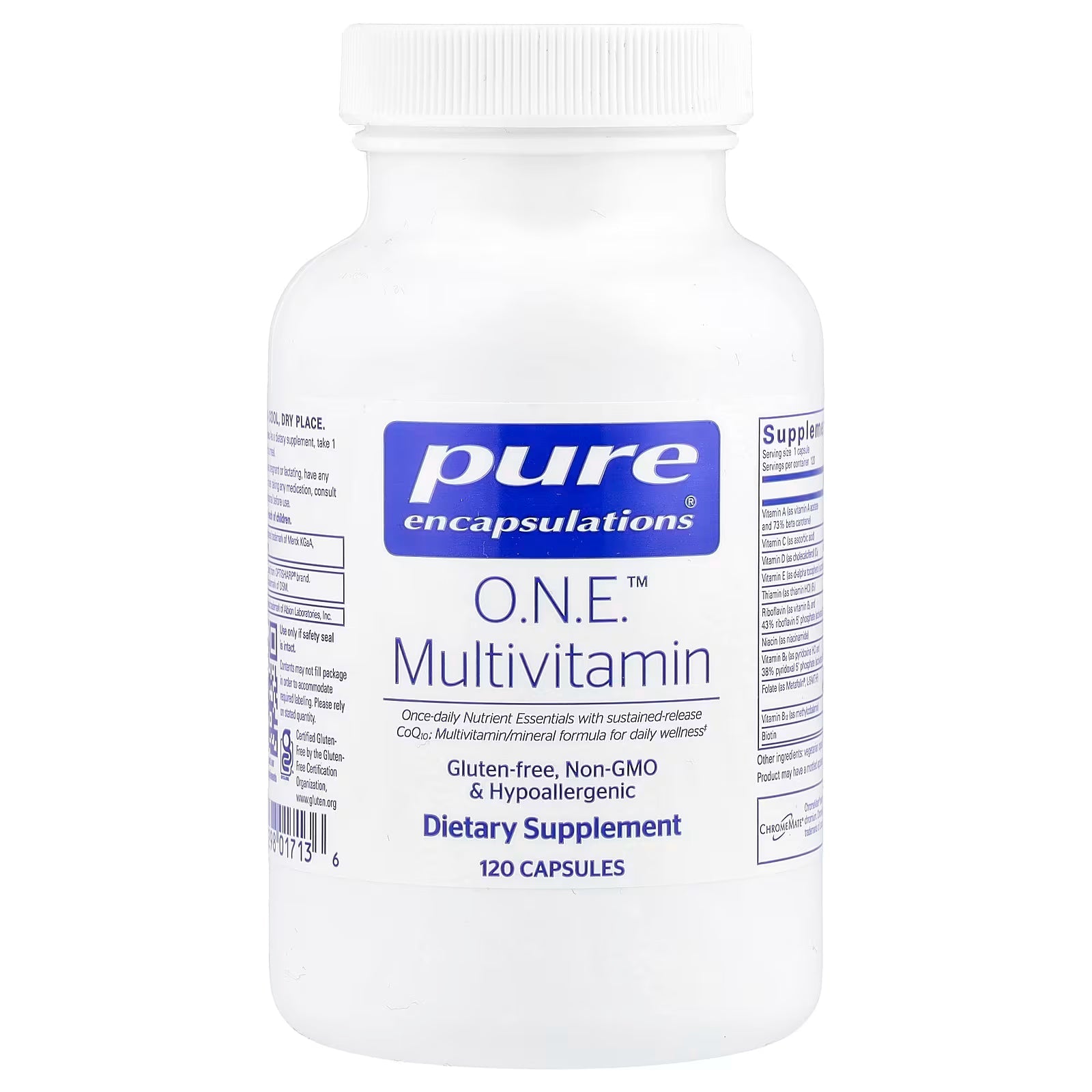 Pure Encapsulations O.N.E. Multivitamin, Once - Daily Formula, 120 Capsules