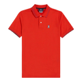 Psycho Bunny Anthony Neon Tipped Men Polo Shirt Red Spice/Blue