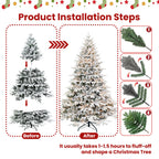 WONDERWALL ‘Noël DuBois’ 6 ft Pre-Lit Flocked Artificial Christmas Tree – Green / White