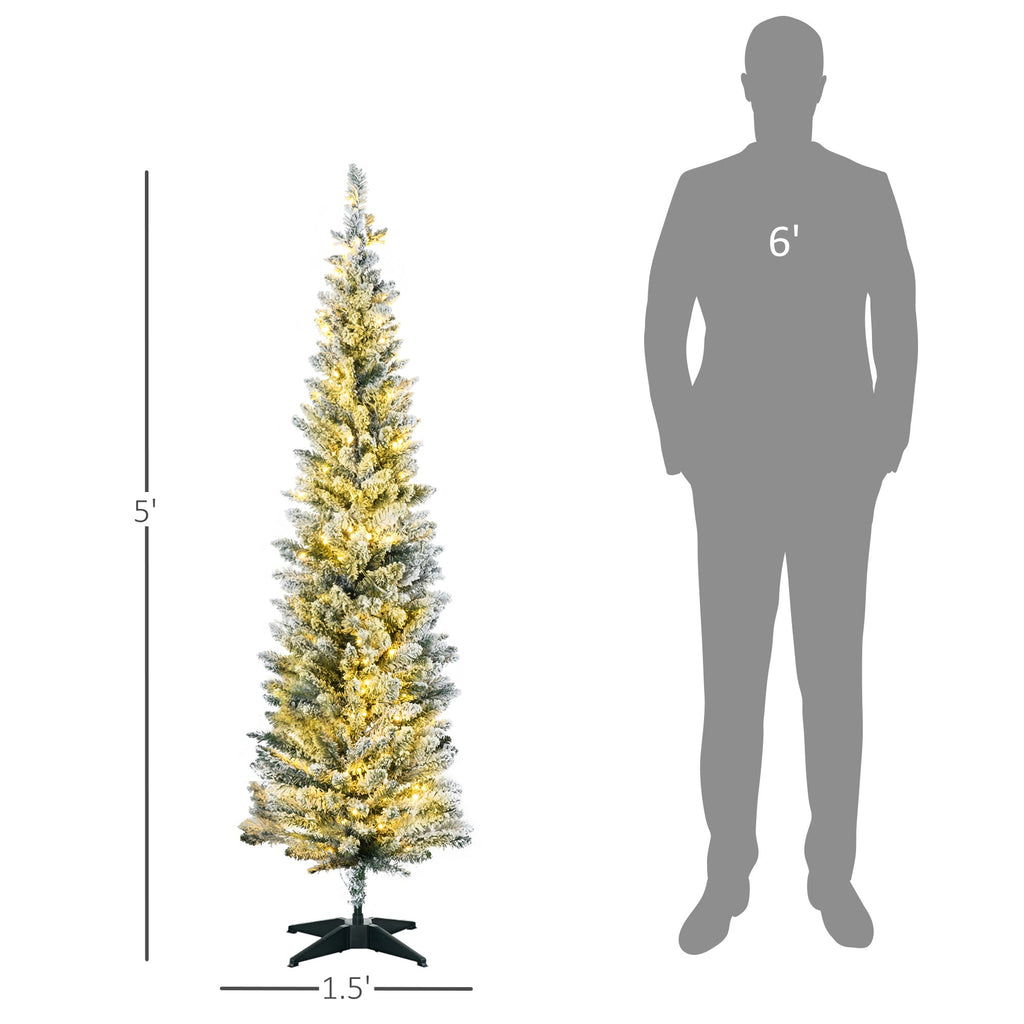 WONDERWALL ‘Noël DuBois’ Slim Artificial Christmas Tree with Warm White LEDs – Green