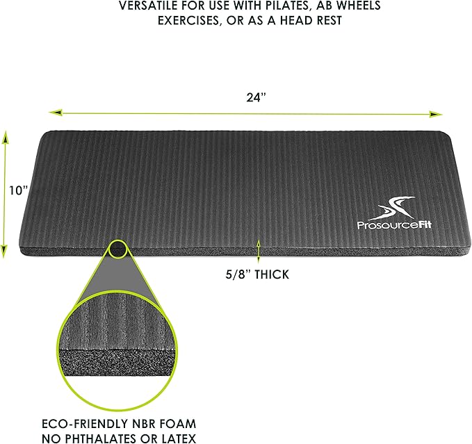 Extra Thick Yoga Knee Pad and Elbow Cushion 15mm (5/8”) Fits Standard Mats for Pain Free Joints in Yoga, Pilates, Floor Workouts