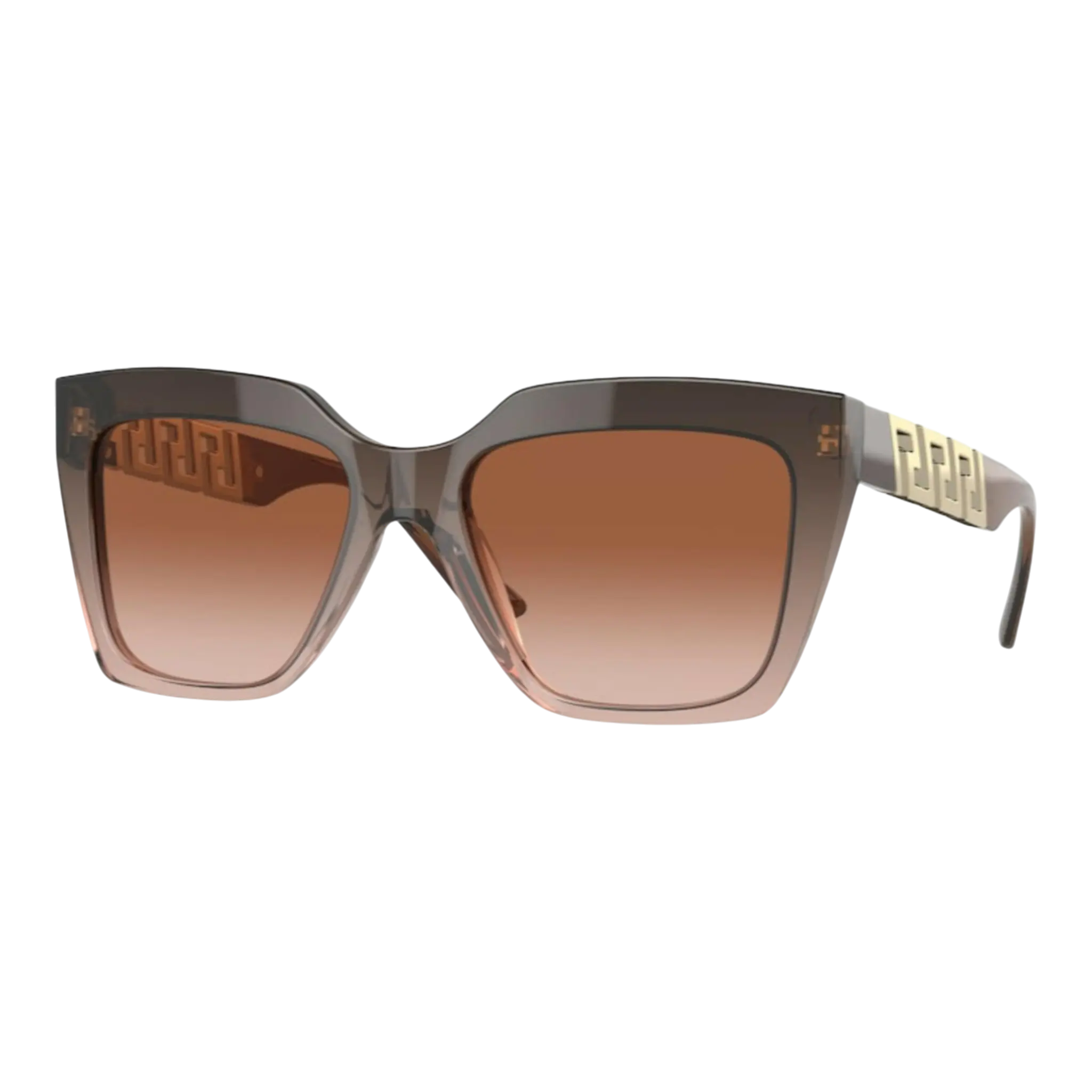Versace La Greca Women Sunglasses Brown Transparent Gradient Beige