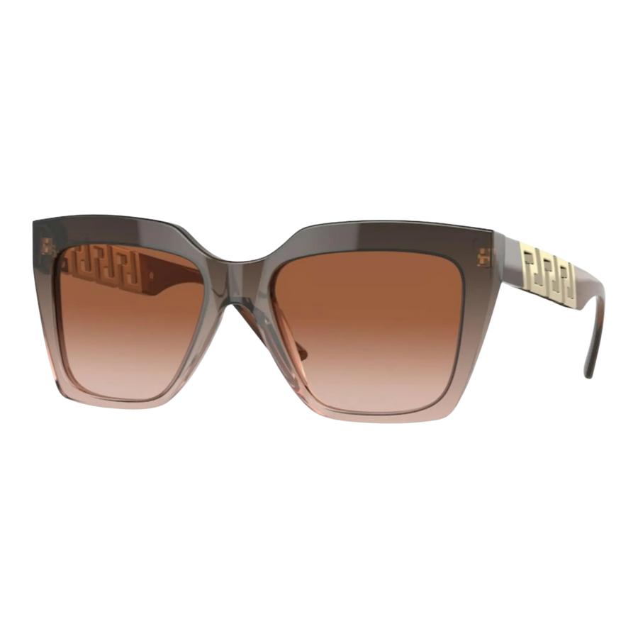 Versace La Greca Women Sunglasses Brown Transparent Gradient Beige