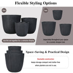 WONDERWALL 'Une Collection' Lightweight MGO Planter Set of 3 with Crackle Texture - Neutral