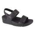 FitFlop Lulu Women Slide Sandals Black Leather Adjustable Strap