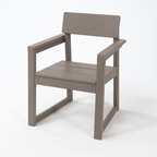 WONDERWALL 'Une Collection' Antique Wood Color Outdoor Armchair with HDPE Construction - Wood