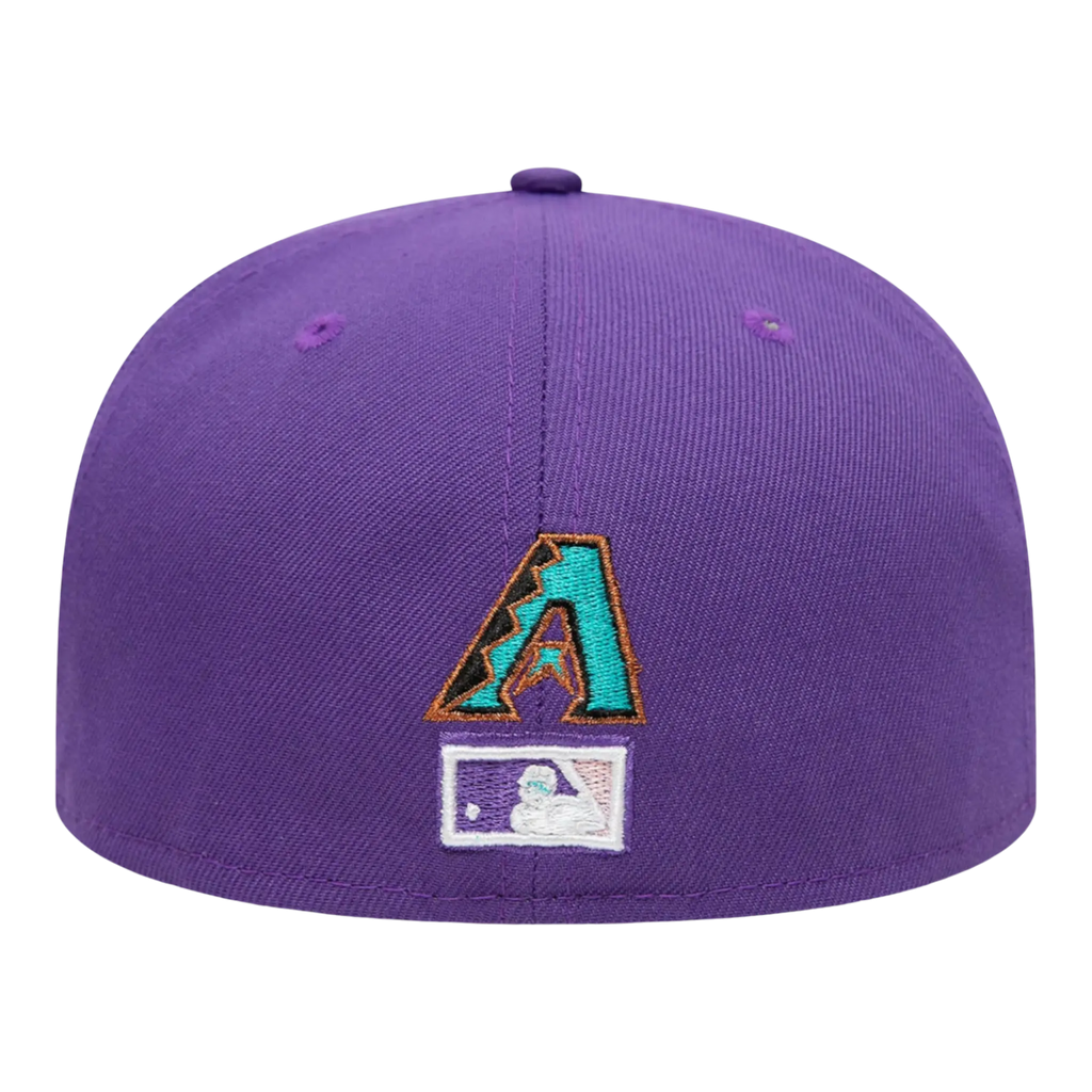 New Era 59Fifty Arizona Diamondbacks Bloom Side Patch MLB Fitted Hat Men Fitted Hat Black/Purple