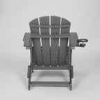 WONDERWALL 'Une Collection' HDPE Folding Adirondack Chair with Dual Cup Holder - Gray
