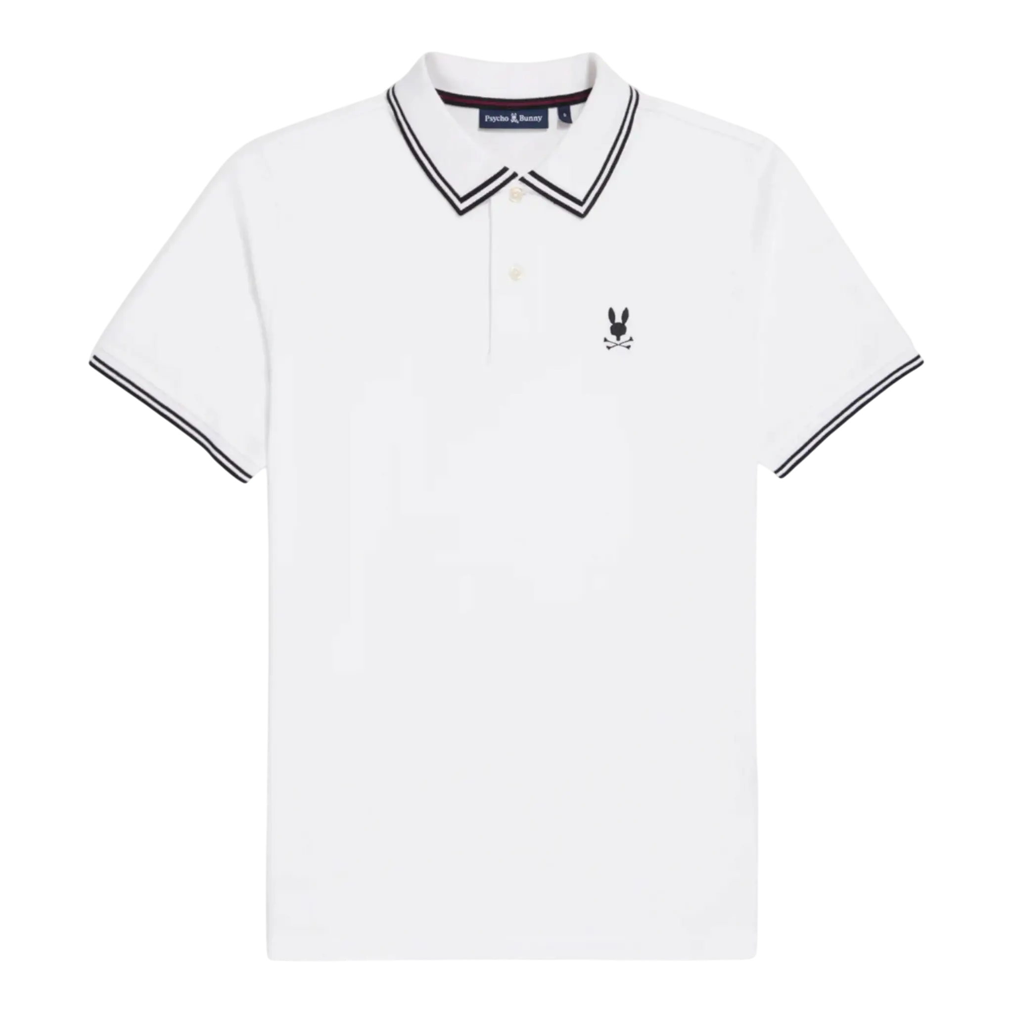 Psycho Bunny Lambert Pique Polo Men Shirt White/Black