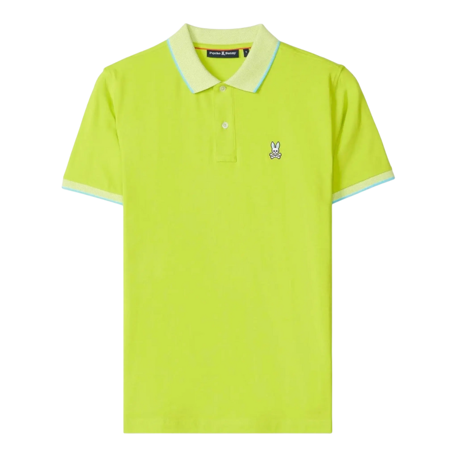 Psycho Bunny Northlake Jersey Polo Men Polo Shirt Lime Punch