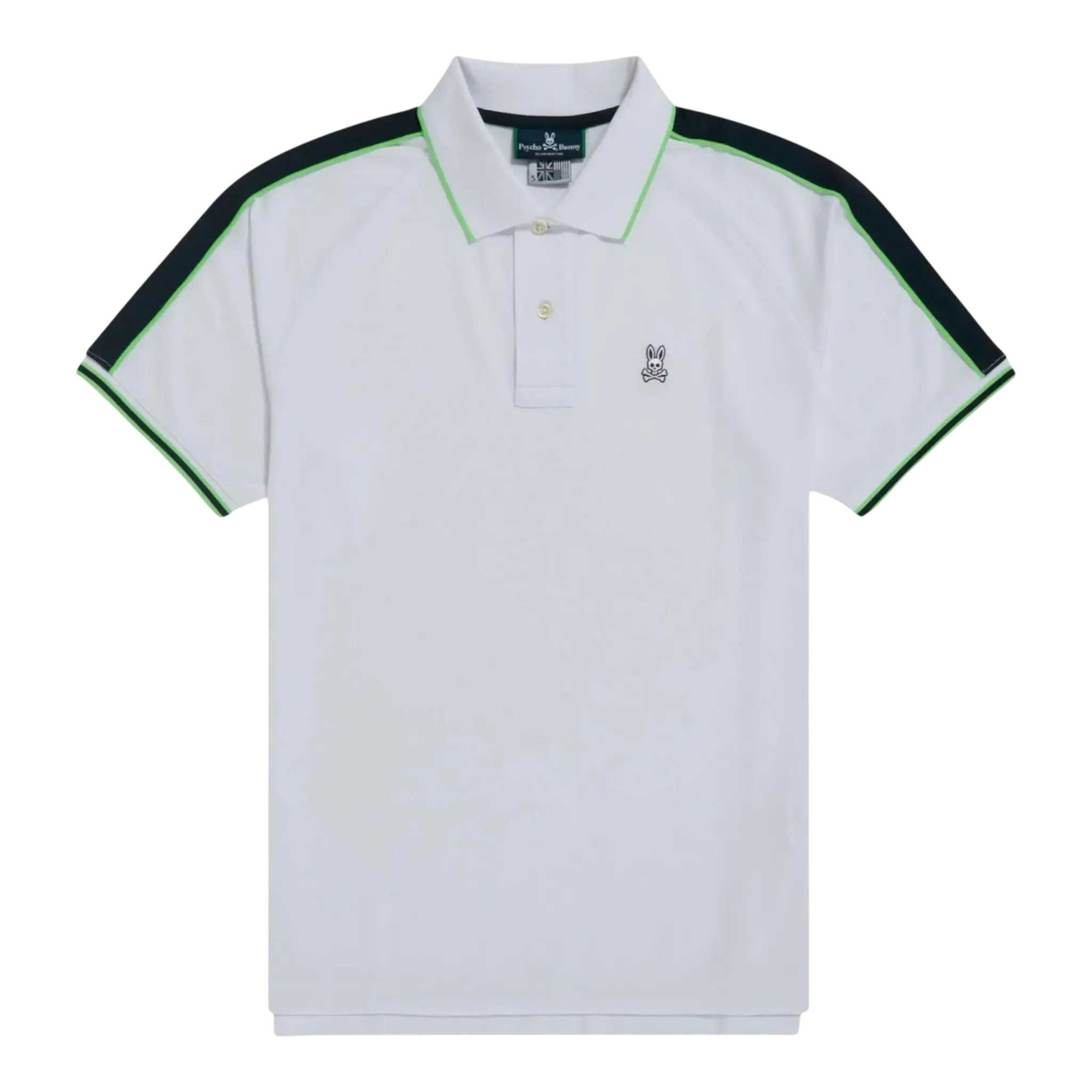 Psycho Bunny Jayden Stripe Sport Men Polo Shirt White/Navy