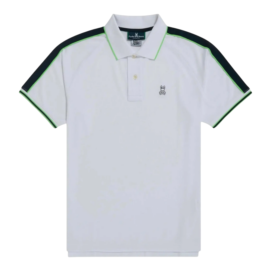 Psycho Bunny Jayden Stripe Sport Men Polo Shirt White/Navy