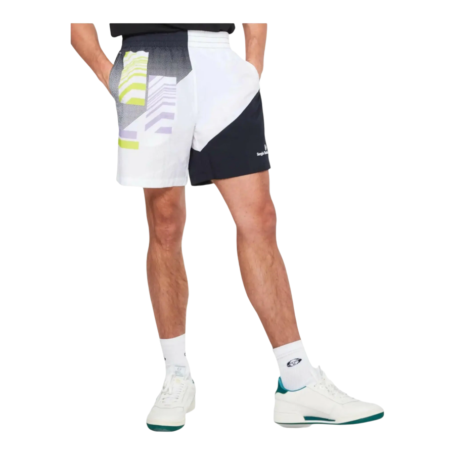 Sergio Tacchini Checkered Print Men Shorts Black/White Multi