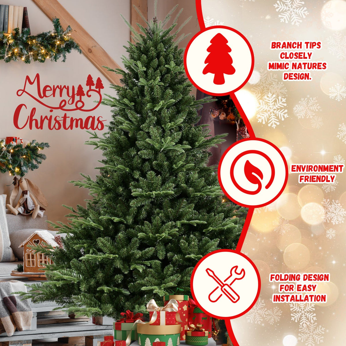 WONDERWALL ‘Noël DuBois’ 5 ft Artificial Christmas Tree – Green