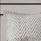 WONDERWALL 'Une Collection' Full/Queen Ultra Plush Down Alternative Comforter Set with Chevron Pattern - Ivory