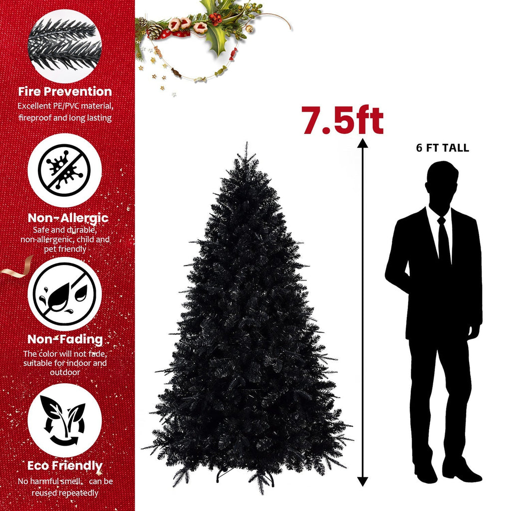 WONDERWALL 'Une Collection' 6-Foot Pre-Lit Black Christmas Tree with 350 LED Lights - Black