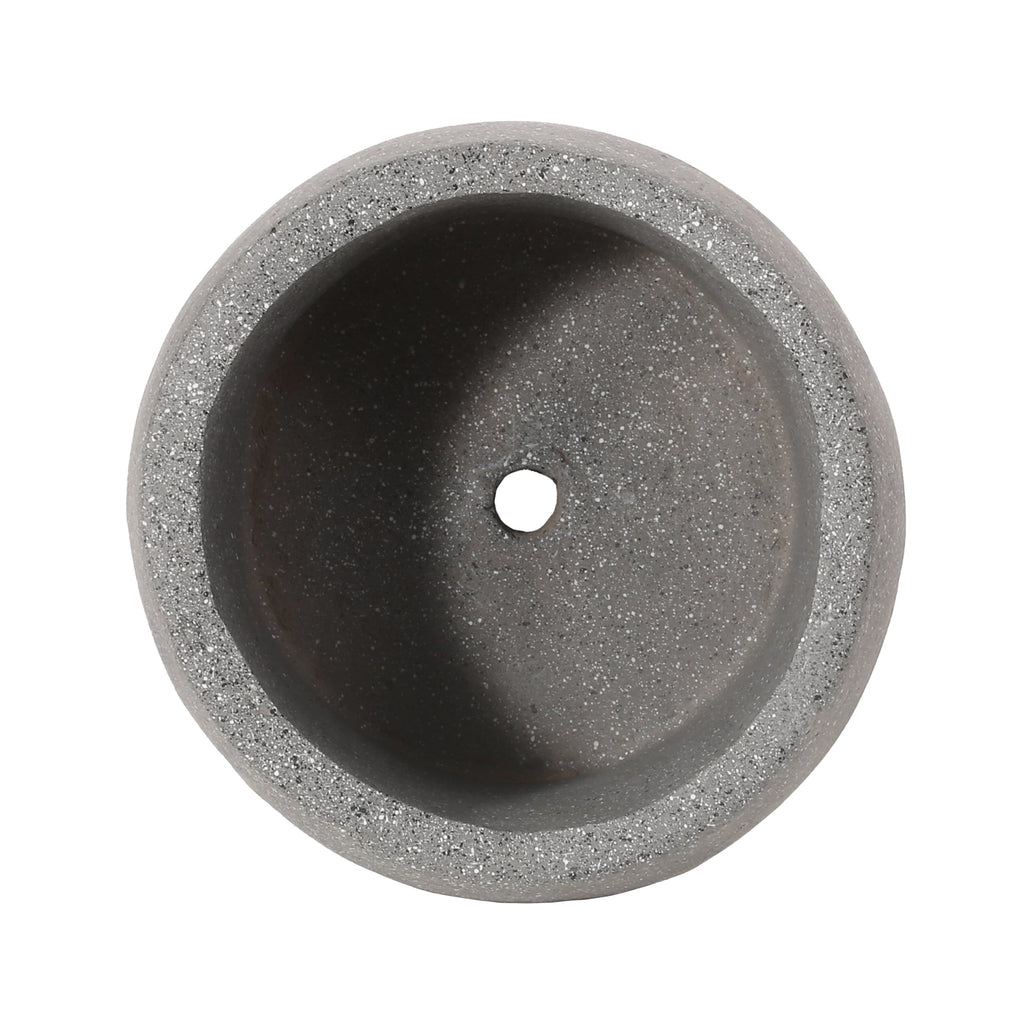 WONDERWALL 'Une Collection' Stone Gray Flower Planter with Textured Cast Stone Finish - Tall