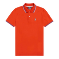Psycho Bunny Lincoln Neon Tipped Men Big and Tall Polo Shirt Red Spice
