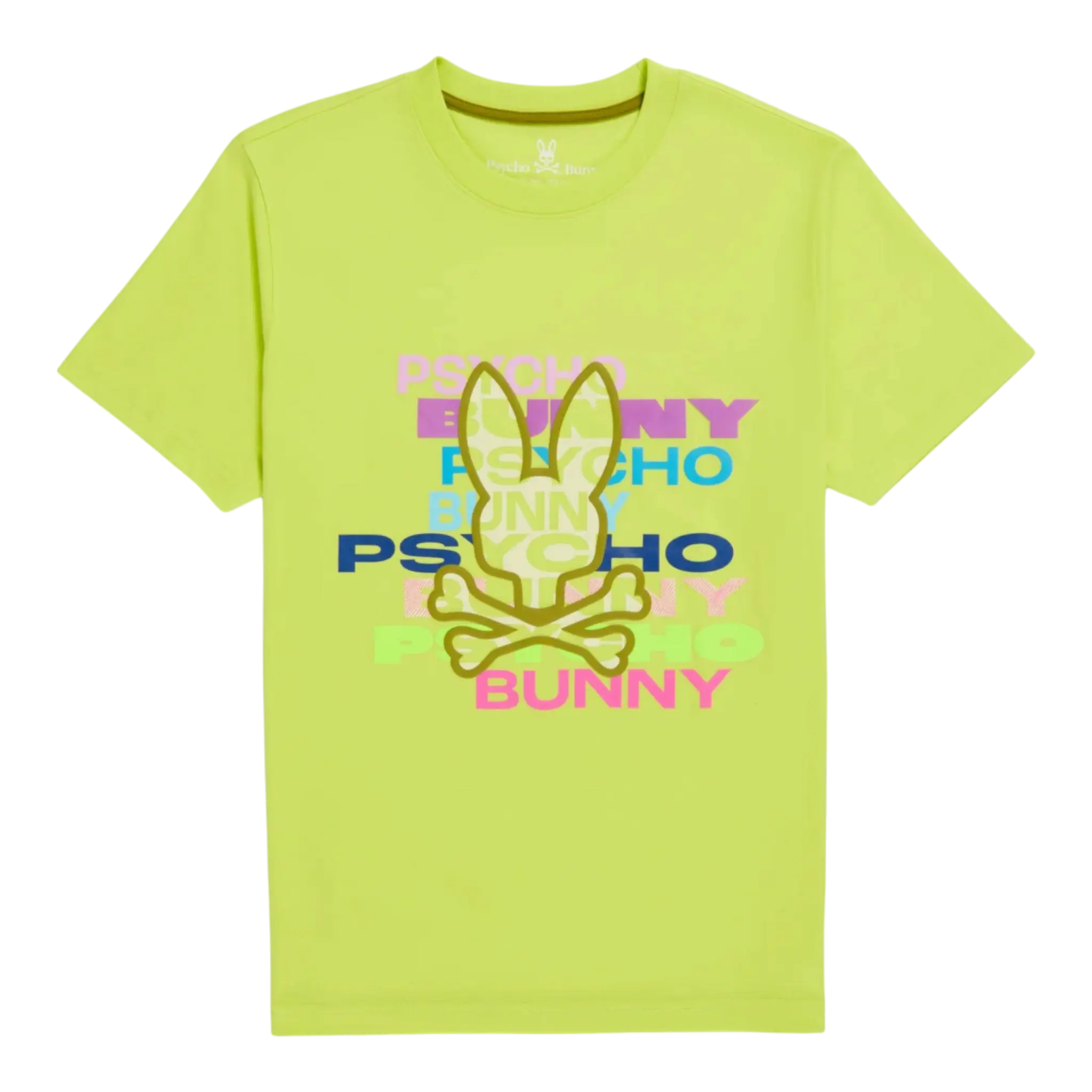 Psycho Bunny Tyrian Graphic Men T-Shirt Lime Granita