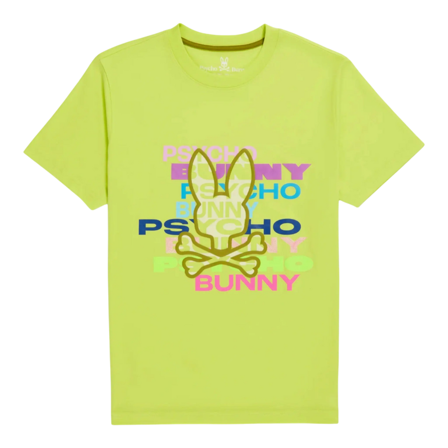 Psycho Bunny Tyrian Graphic Men T-Shirt Lime Granita