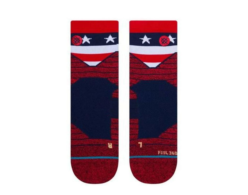 Stance Feel 360 American Quarter Ankle Socks Red