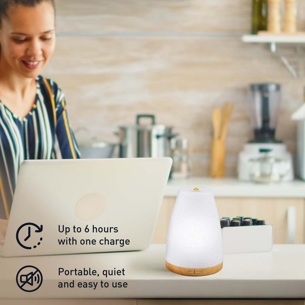 Pursonic Aromatherapy 2 in 1 USB Diffuser & Essential Oil Set-Ultrasonic Top 3 Oils-300ml with 2 Mist Settings 7 Ambient Light Settings-3