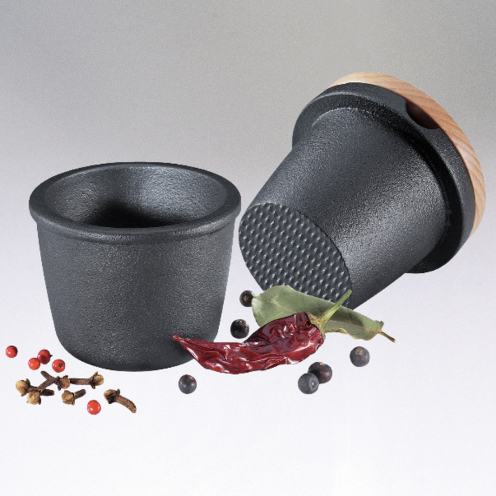 WONDERWALL ‘La Sélection Joyce’ Spice Grater, Cast Iron with Beech Wood Lid, 3.5" H