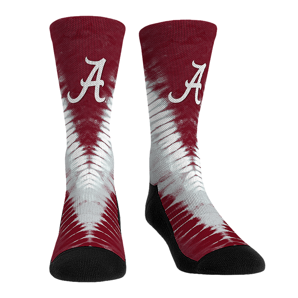 Alabama Crimson Tide - V Shape Tie Dye Crew Socks