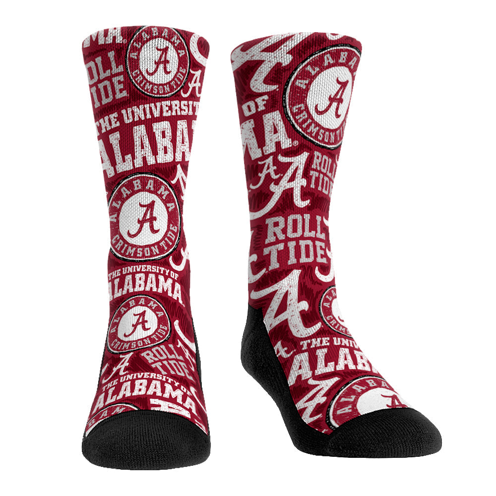 Alabama Crimson Tide - Logo Sketch Crew Socks