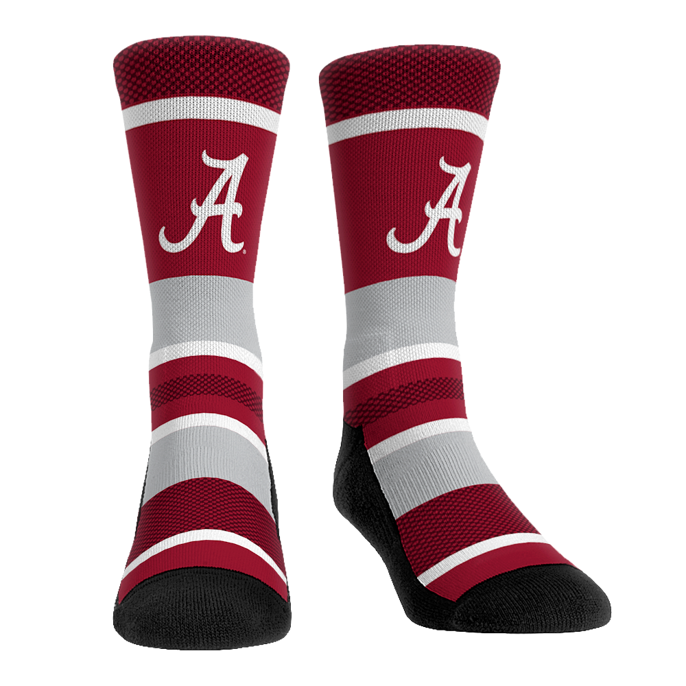 Alabama Crimson Tide - Tech Stripe Crew Socks