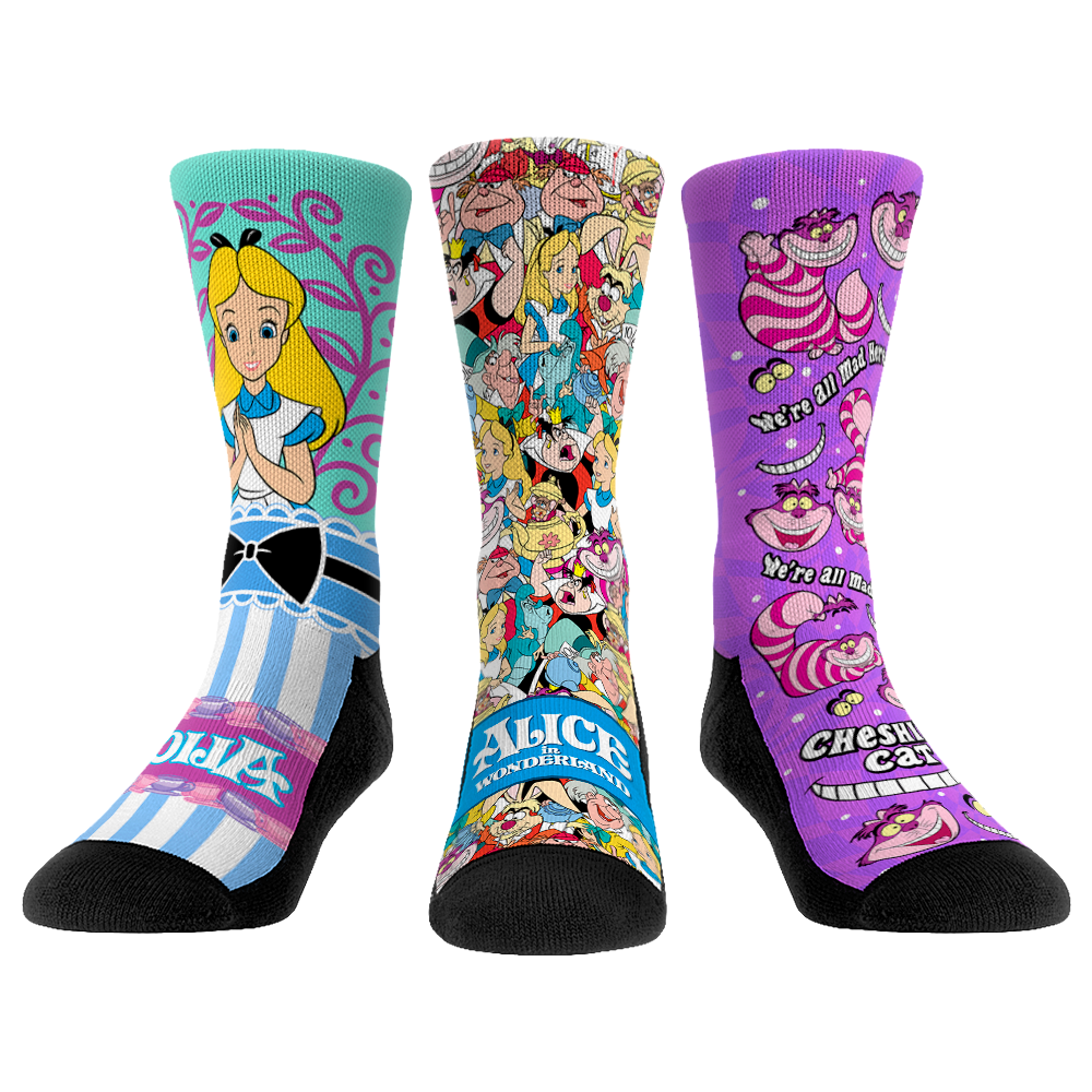 Alice in Wonderland - 3-Pack Crew Socks