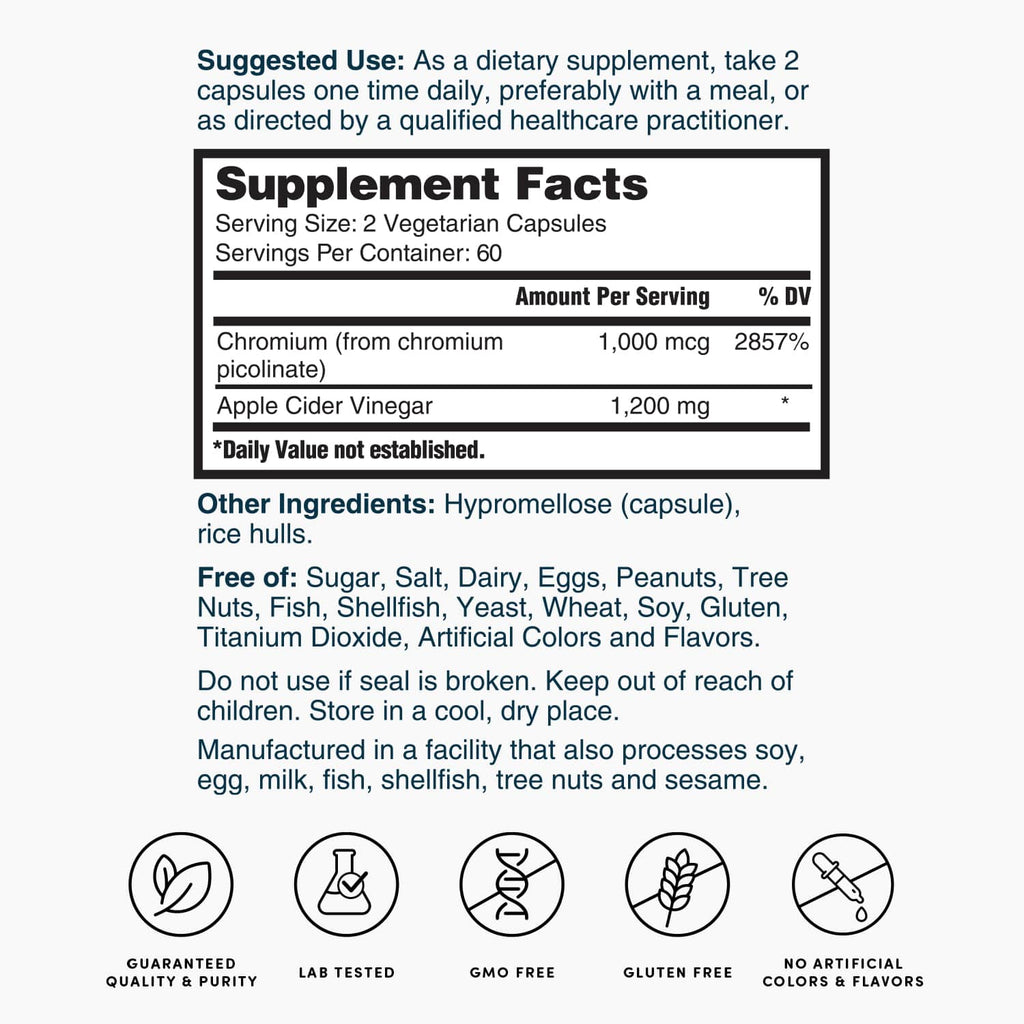 Apple Cider Vinegar with Chromium - 120 Capsules
