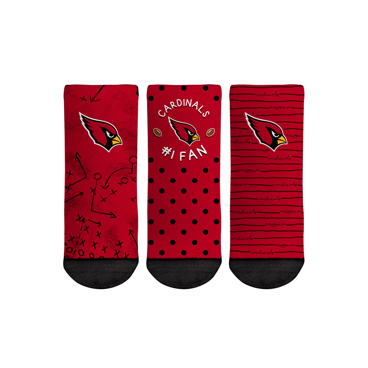 Arizona Cardinals - Number 1 Fan 3-Pack (Toddler) Socks