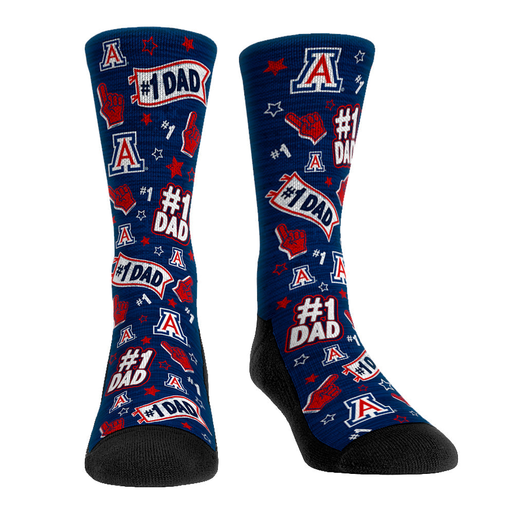 Arizona Wildcats - #1 Dad Crew Socks
