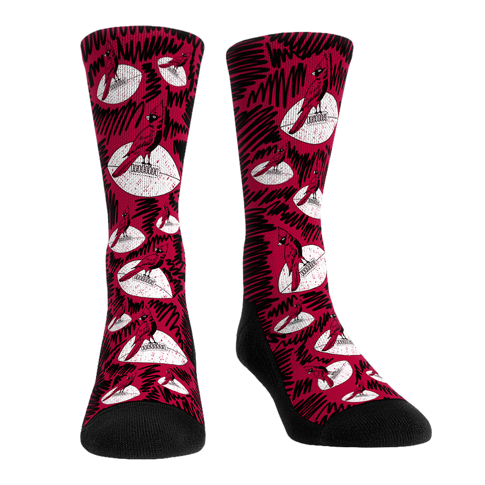 Arizona Cardinals - Throwback Logo Sketch Crew Socks