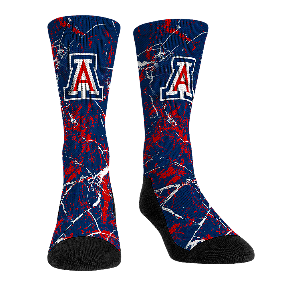 Arizona Wildcats - Cracked Marble Crew Socks
