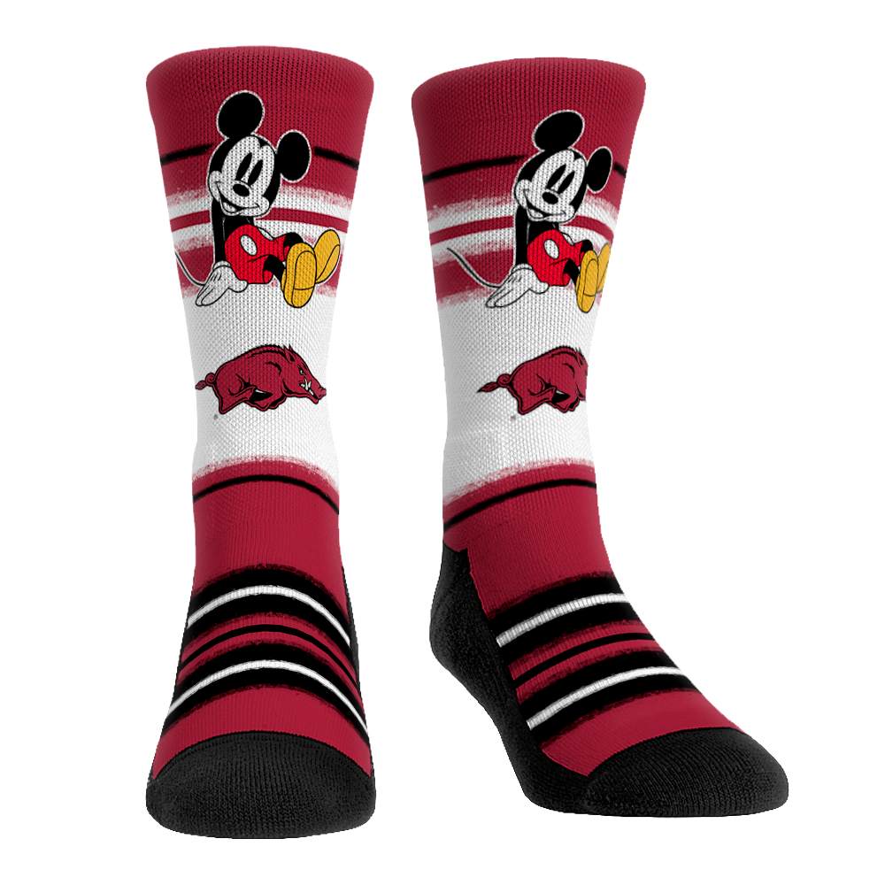 Arkansas Razorbacks - Disney - Sit Stripe Crew Socks