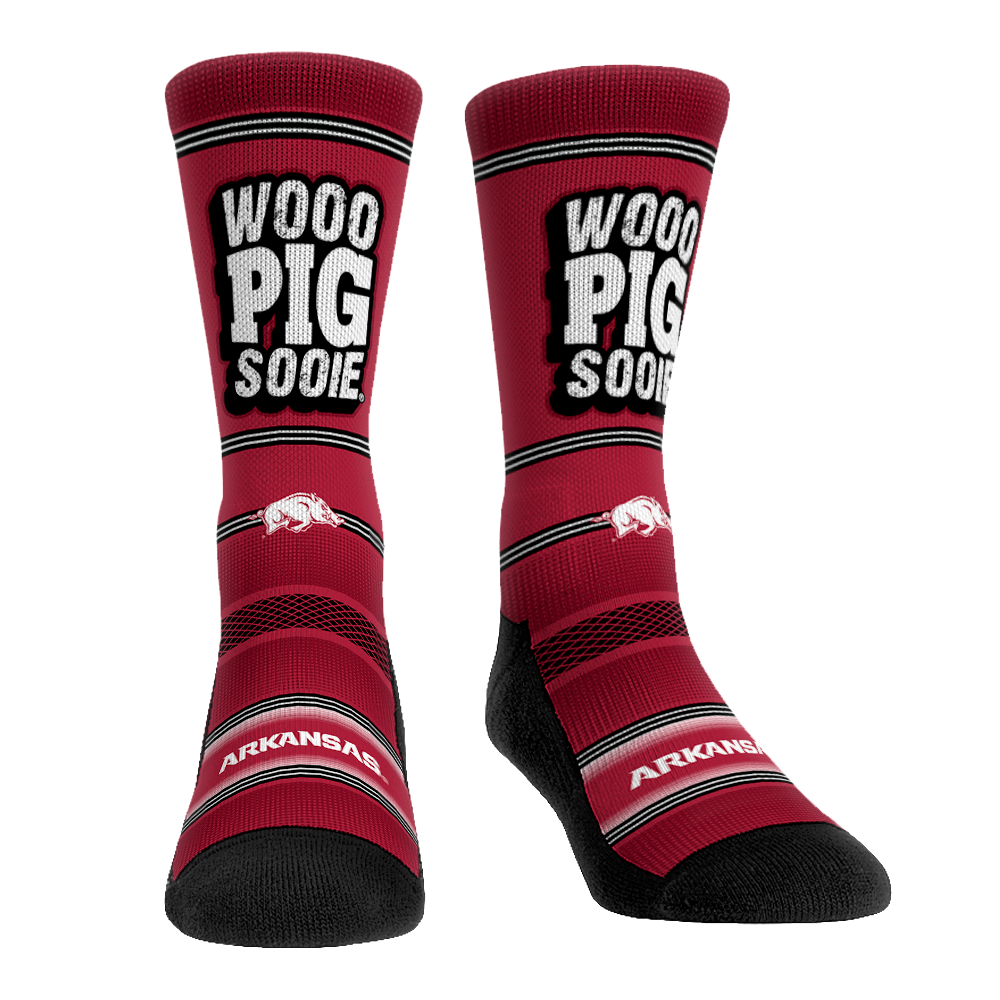 Arkansas Razorbacks - Wooo Pig Sooie Crew Socks