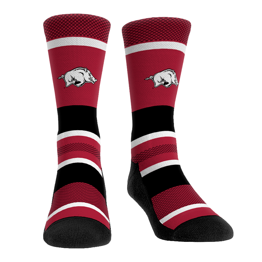 Arkansas Razorbacks - Tech Stripe Crew Socks