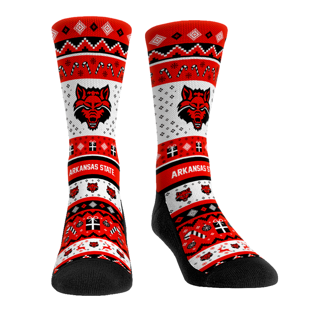 Arkansas State Red Wolves - Tacky Sweater Crew Socks
