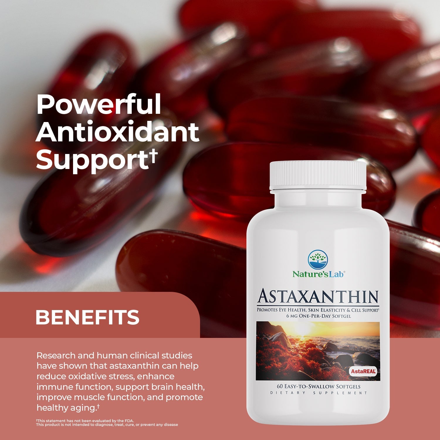 AstaREAL Astaxanthin 6 mg - 60 Softgels