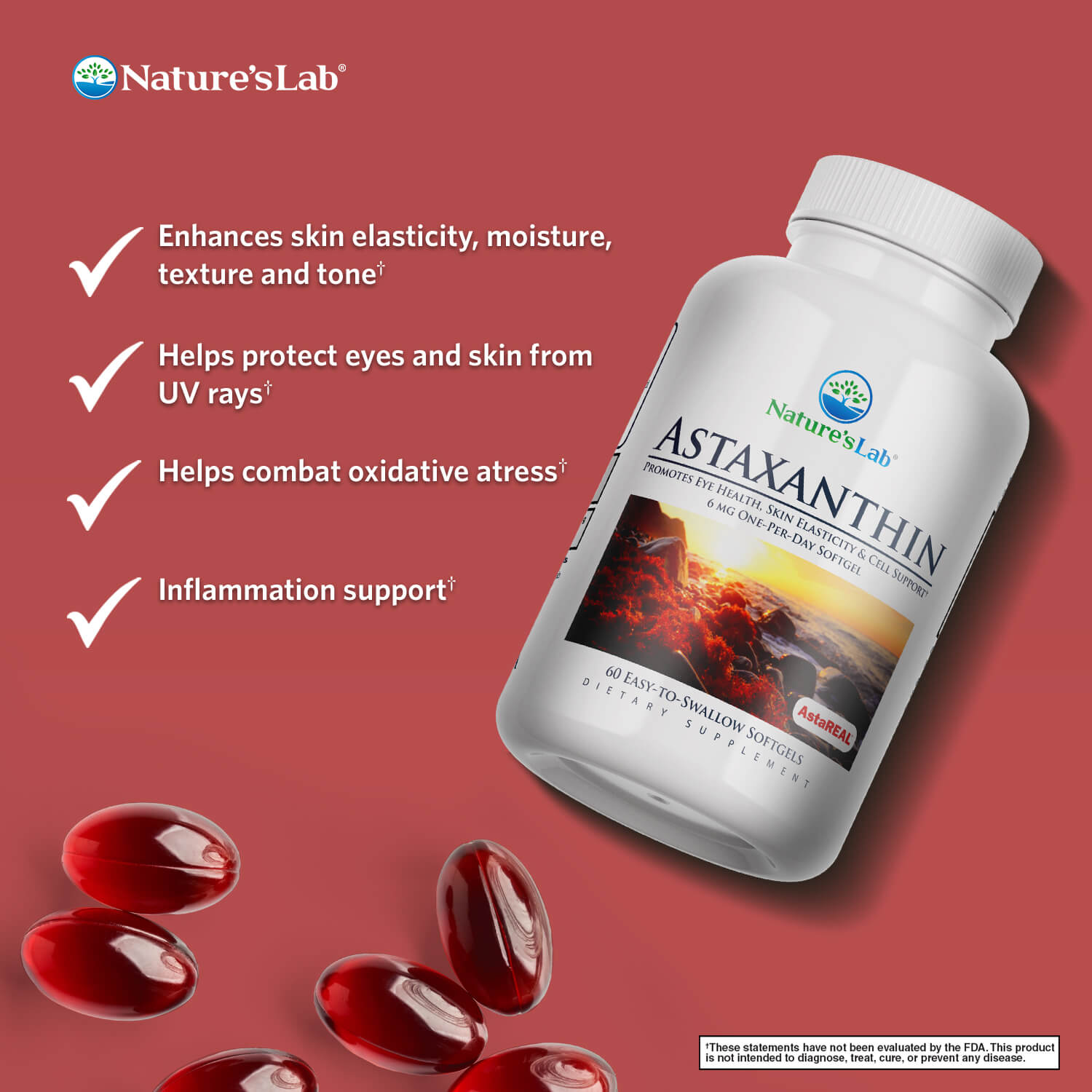 AstaREAL Astaxanthin 6 mg - 60 Softgels