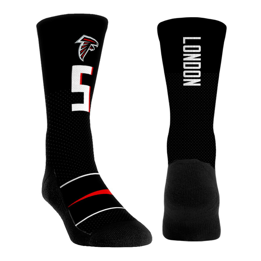 Drake London - Atlanta Falcons - Jersey (Black) Crew Socks