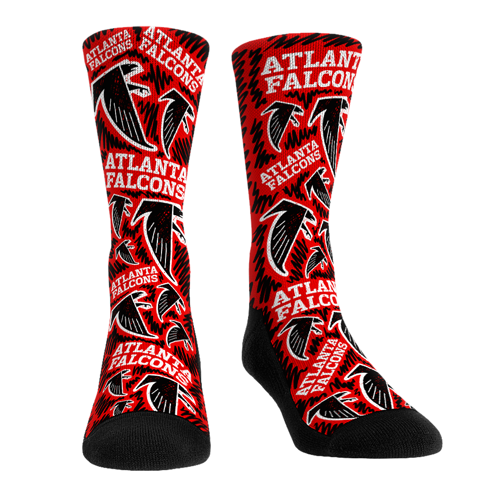 Atlanta Falcons - Throwback Logo Sketch Crew Socks