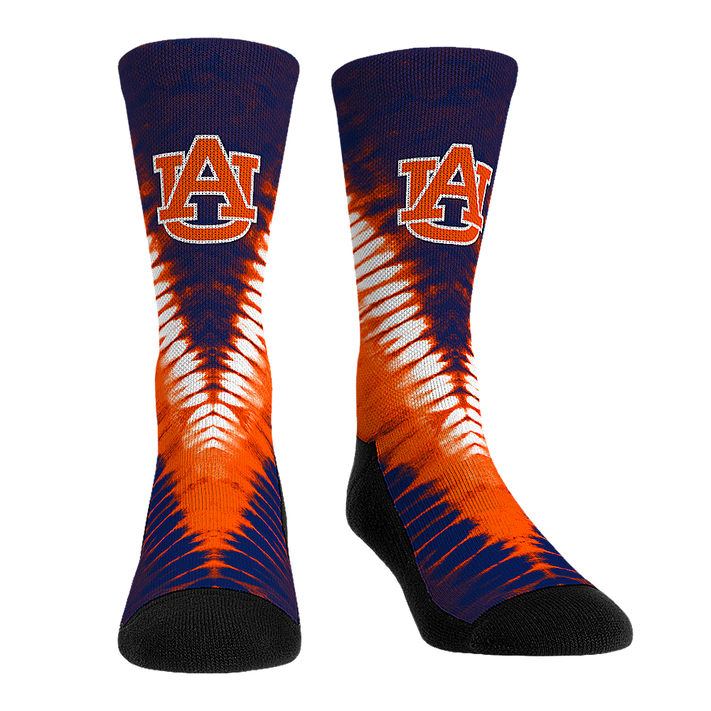 Auburn Tigers - V Shape Tie Dye Crew Socks