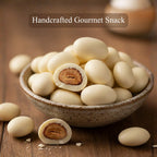Andy Anand Greek Yogurt White Chocolate Covered Almonds, 1 lb – Sweet Creamy Coated Crunchy Nut Snack, Gourmet Gift for Birthday & Special Occasions